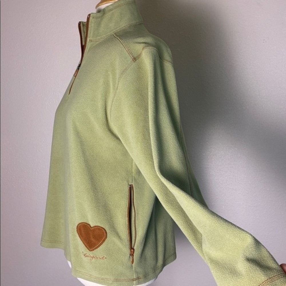LIFE IS GOOD Women Small Sage Green Quarter Zip Pullover‎ Cozy Fleece Sweatshirt - Picture 5 of 10